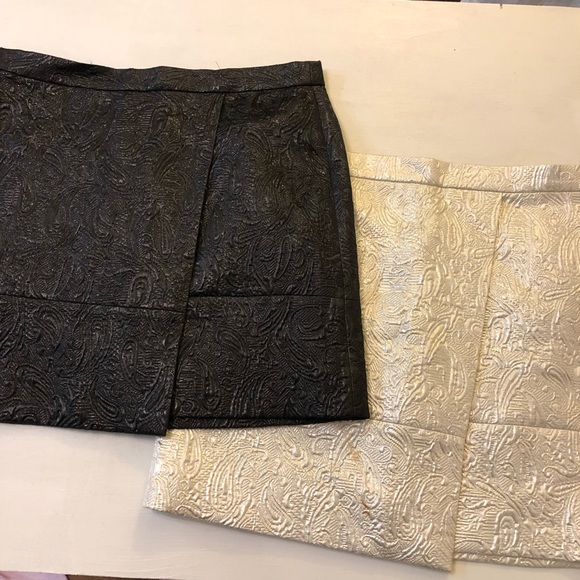 J. Crew Origami Skirt in Metallic Matelasse Mini Wrap Front Black Size 4 - Picture 15 of 15